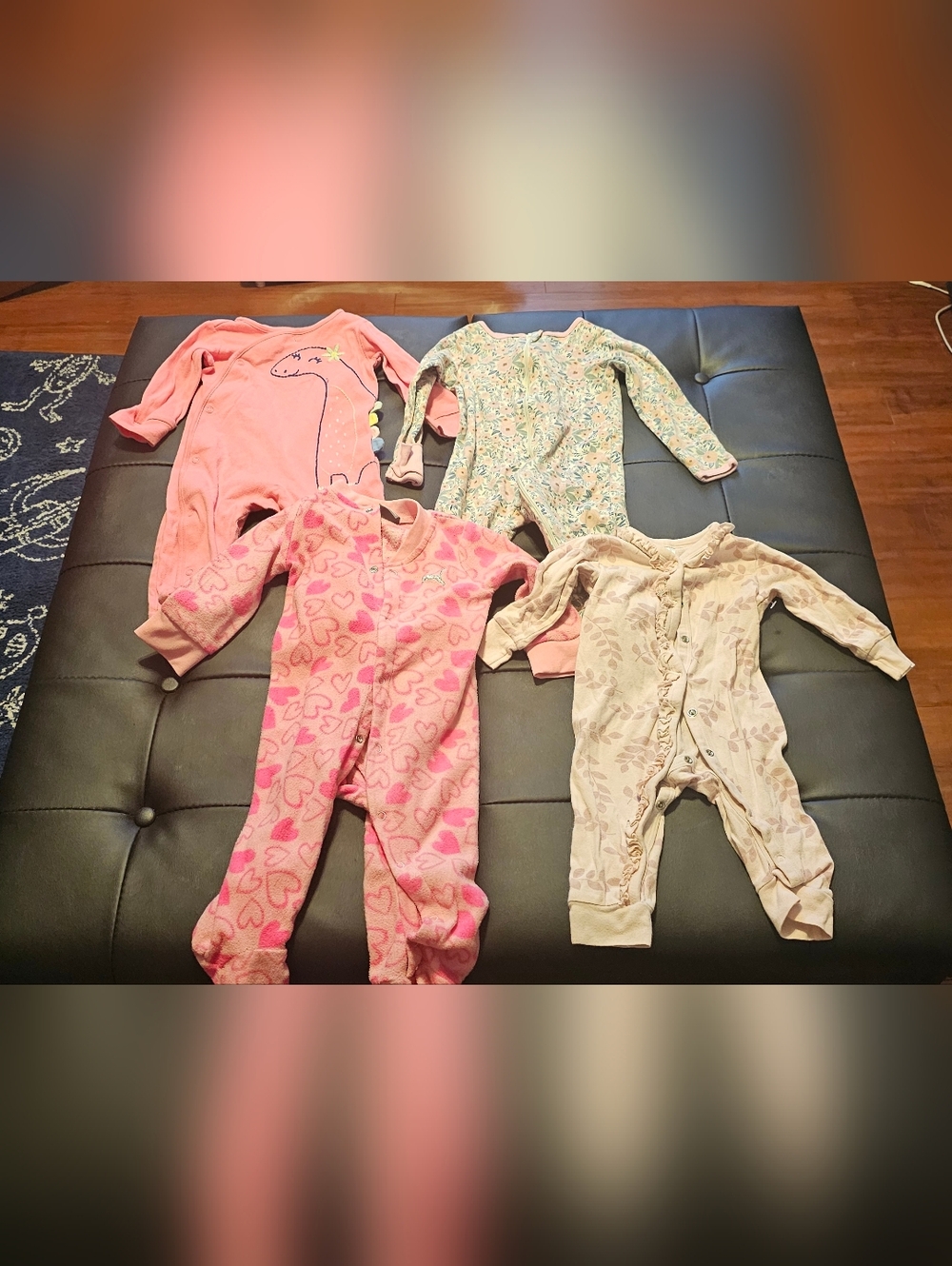 Baby Girl 6 To 9 Months Sleepers Sleep N Plays Pjs Lot Bundle